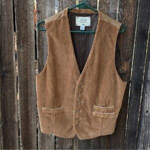 Old Navy Men’s Vintage Corduroy Button Vest In Brown Sz L